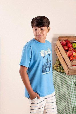 Conjunto Juvenil Masculino de Bermuda em Tecido