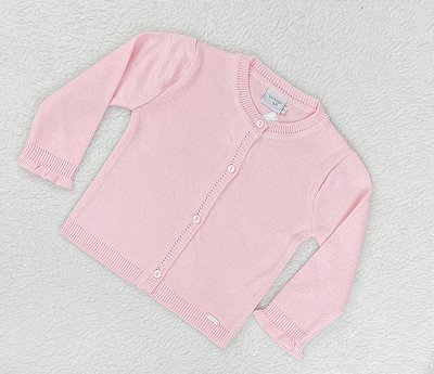 Blusa Infantil de Tricô para Meninas Aberta Rosa