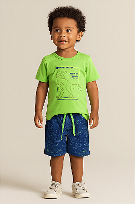 Conjunto Infantil Masculino Bermuda Tactel