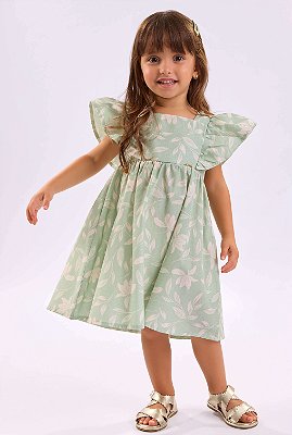 Vestido de Bebê Feminino Arrumadinho em Tecido Plano