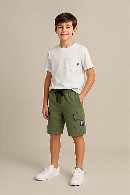 Bermuda Juvenil da Biogas Moletom Bolso Cargo