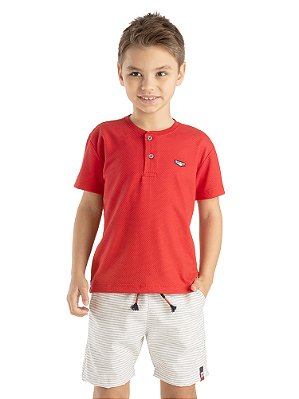 Conjunto Infantil Masculino Biogas Camiseta Vermelha