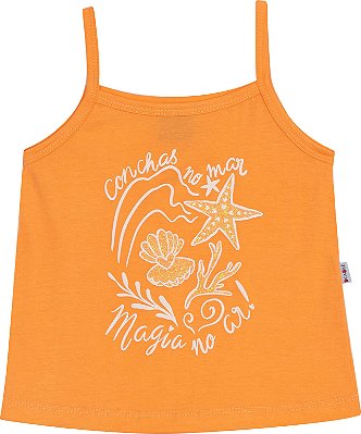 Blusa Infantil de Verão com Alcinha Laranja