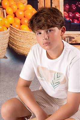 Conjunto Juvenil Masculino de Bermuda Tecido Ecológico