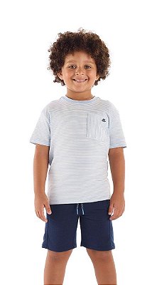 Conjunto Infantil Masculino da Up Baby Azul Listrado