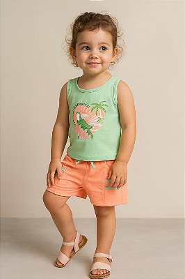Conjunto Infantil Feminino Shorts Regata Fresquinho