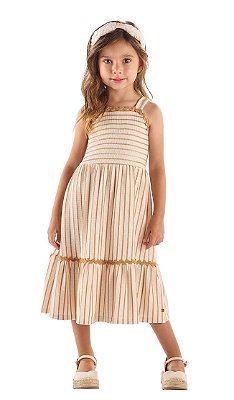 Vestido Infantil Feminino Up Baby Malha Maquinetada Alça