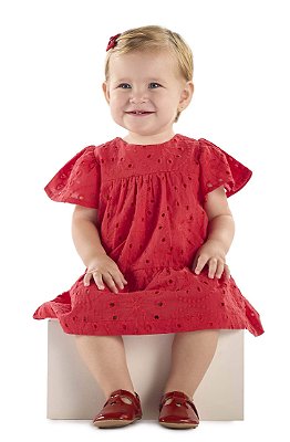 Vestido de Bebê da Up Baby Vermelho em Lesi