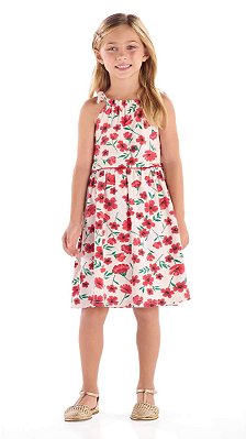 Vestido Infantil Casual da Quimby Malha Rodado