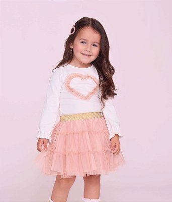 Conjunto Infantil Bambolina Blusa e Saia Tutu