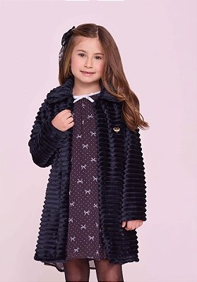 Casaco Infantil Pele Sintética Bambolina Preto