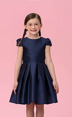Vestido Festa Infantil Mon Sucré Azul Marinho