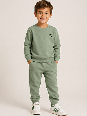 Conjunto Infantil Masculino Moletom Verde