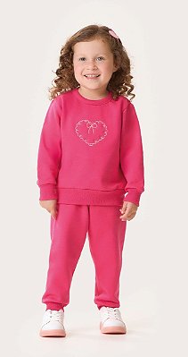Conjunto Infantil Menina Blusão Fechado Pink