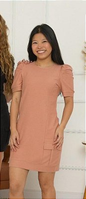 Vestido Juvenil Algodão Manga Curta Bolso