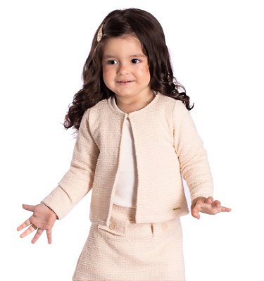 Bolero Bebê Infantil Bucle Nude Quentinho