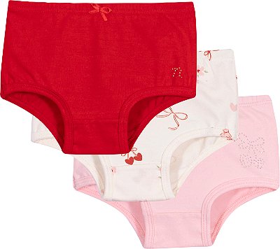 Calcinha Infantil kit com 3 Peças 100% Algodão