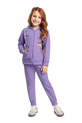 Conjunto Infantil Feminino Lilás Blusão Aberto