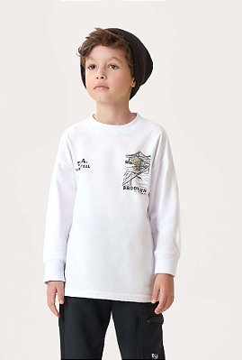 Camiseta Infantil Menino Manga Longa Algodão
