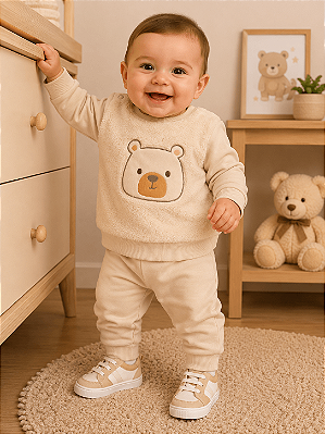Conjunto Bebê Menino Cru com Pelinho