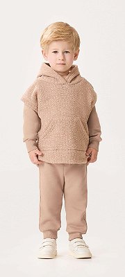 Conjunto Infantil Quentinho Bege Capuz Dila