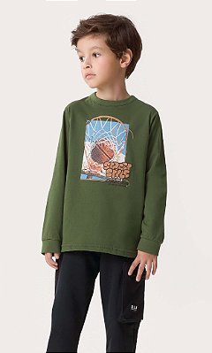Camiseta Infantil Manga Longa Malha Basket