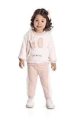 Conjunto Infantil Pelinho Rosa Nini Bambini