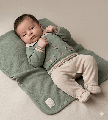 Kit Maternidade Masculino Algodão Verde