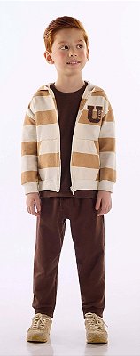 Conjunto Infantil Menino Molecotton Aberto Listras