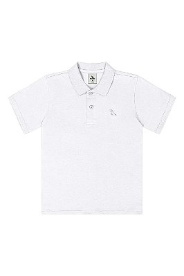 Polo Infantil Masculina Branca Algodão