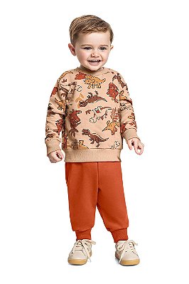 Conjunto Infantil Masculino Moletom Dinossauros