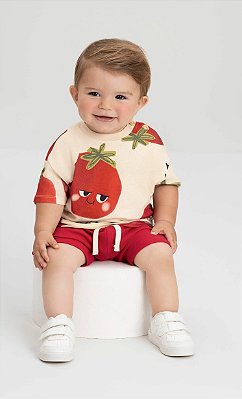 Conjunto Bebê Masculino Três e Já Tomates