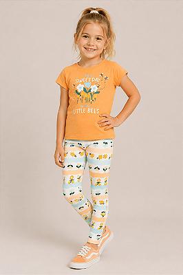 Conjunto Infantil Feminino Calça Legging Bee Loop