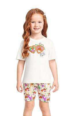 Conjunto Infantil Feminino Bermuda Cotton