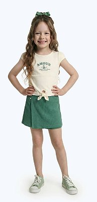 Conjunto Infantil Feminino Saia Shorts Dila