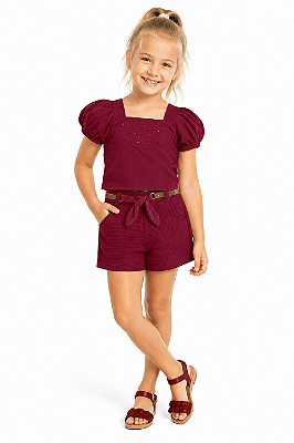 Conjunto Infantil Feminino Dila Marsala