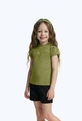 Blusa Infantil Feminina Manga Curta Dila
