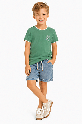 Conjunto Infantil Masculino Bermuda Jeans Dila