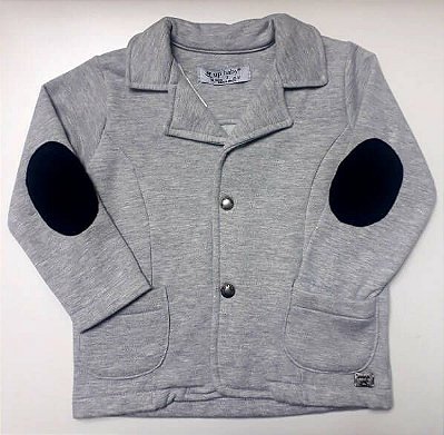 Blazer Infantil Masculino de Moletom Cinza da Up Baby
