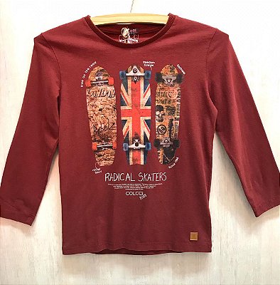 Camiseta Infantil com Manga Longa de Skate da Colcci