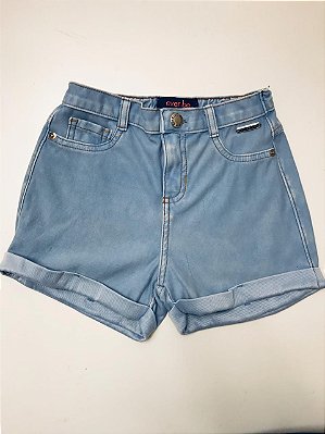 Shorts Infantil Jeans Azul Claro da Ever.Be