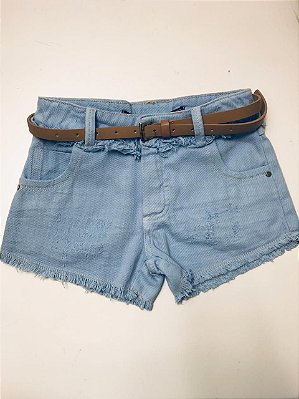 Shorts Infantil Jeans com Cinto da Animê