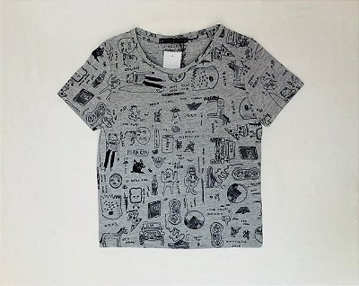 Camiseta Infantil Cinza Estampada de Manga Curta da Colcci