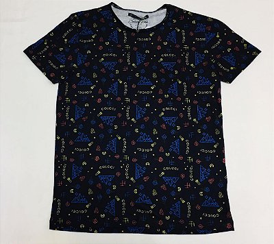 Camiseta Infantil Azul Marinho de Manga Curta da Colcci