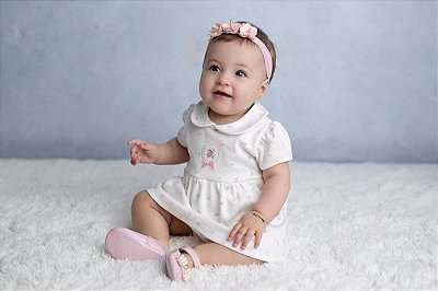 Vestido de Bebê Cores Diferentes Estampado da Piu Piu
