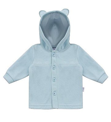 Casaco de Bebê Azul Soft Capuz Orelhinhas da Piu Piu