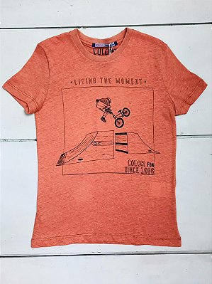 Camiseta Infantil Juvenil Laranja Manga Curta Skate da Colcci