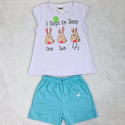 Pijama Infantil Blusa Manga Curta Estampa que Brilha no Escuro Tamanho 6