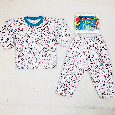 Pijama Infantil Menino de Frio Flanelado Estampas Diferentes