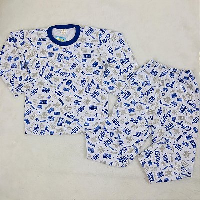Pijama Infantil Menino de Frio em Malha Estampas Diferentes